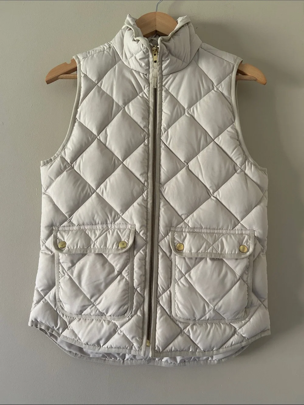 J. Crew Ivory Down Puffer Vest XS